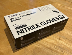 Black nitrile gloves, size medium