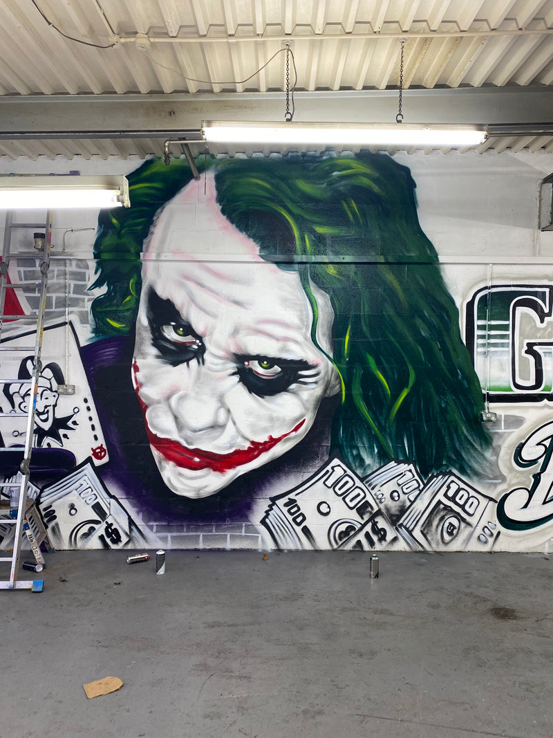 Street art graffiti version of the joker