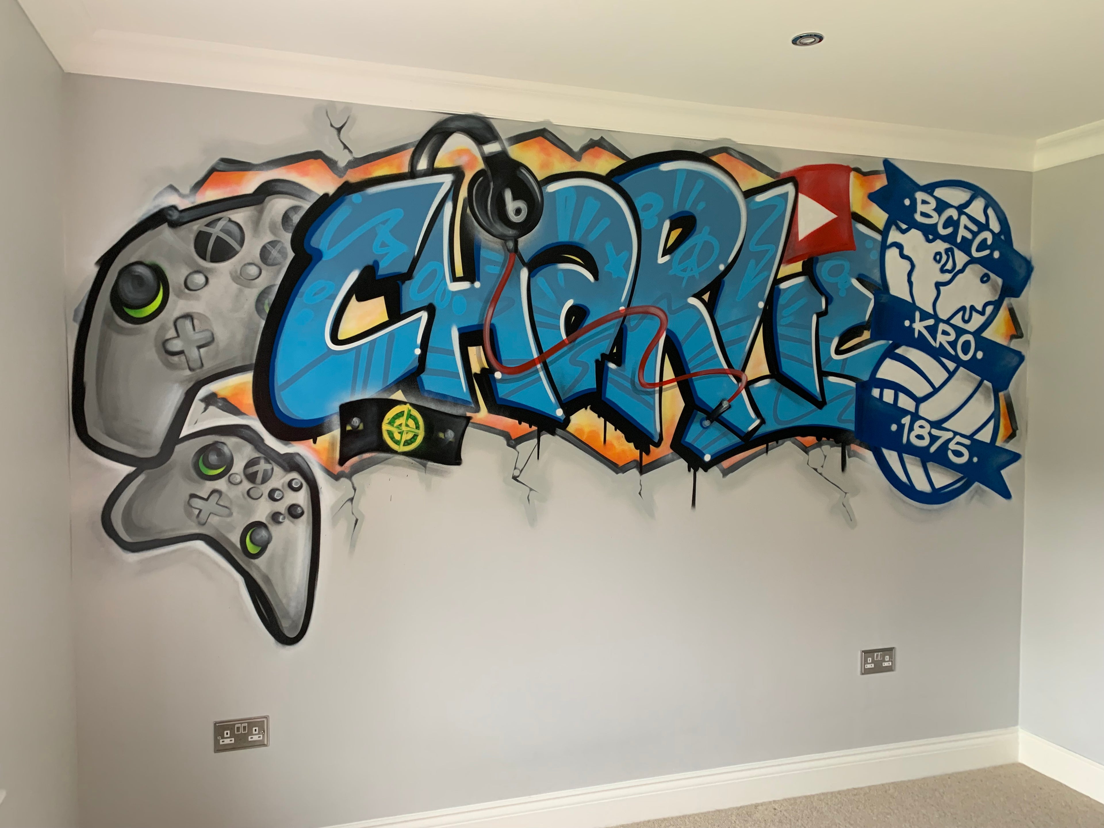 Bedroom graffiti playroom mancave