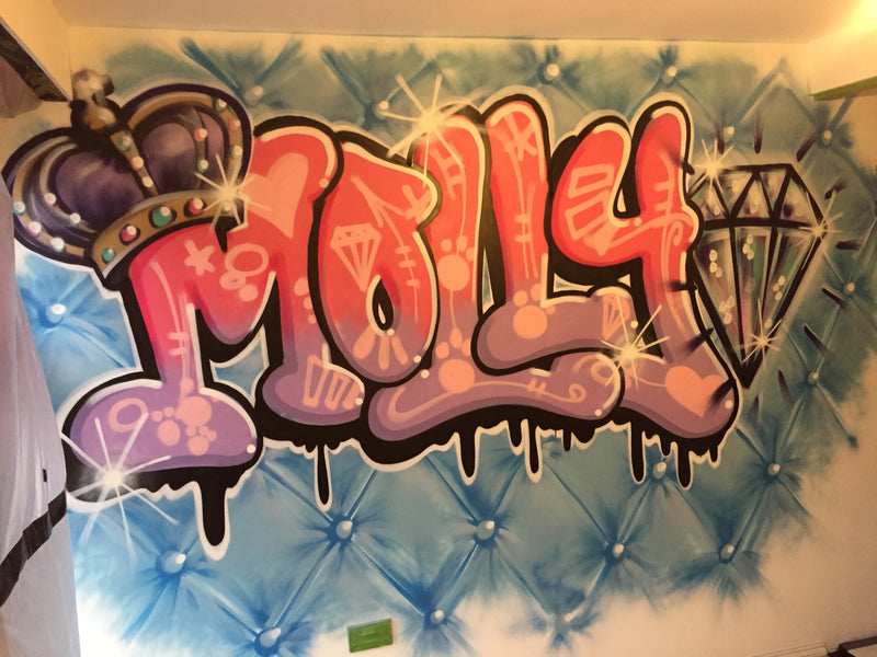 Girls graffiti bedroom 